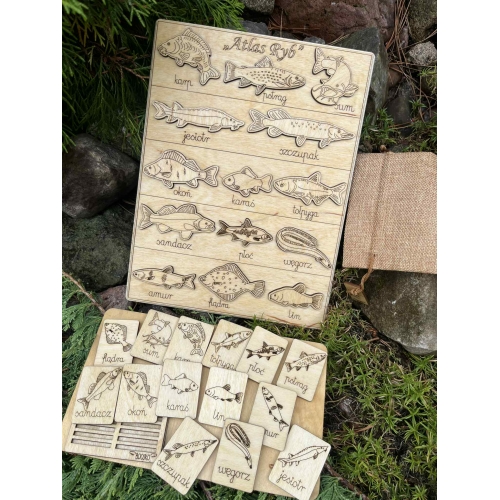 Drewniana układanka "Atlas Ryb"